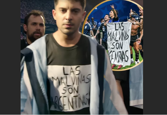 Entonando el Himno Nacional Argentino y con una remera sobre las Islas Malvinas: así ingresó Gastón Edul al round