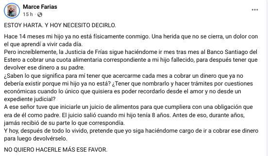El desgarrador posteo de una madre que perdió a su hijo: “Estoy harta, mi hijo no es un número de expediente”