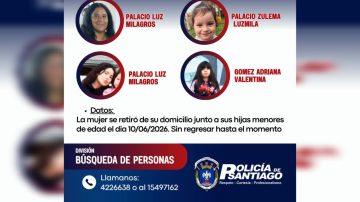Buscan en Santiago a una mujer y sus tres hijas oriundas de Paraná