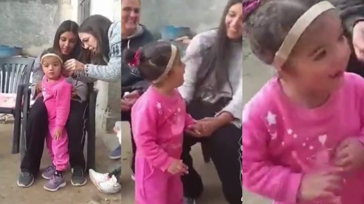 Una nueva oportunidad para “Cata”: recibió una vincha auditiva y pudo escuchar por primera vez