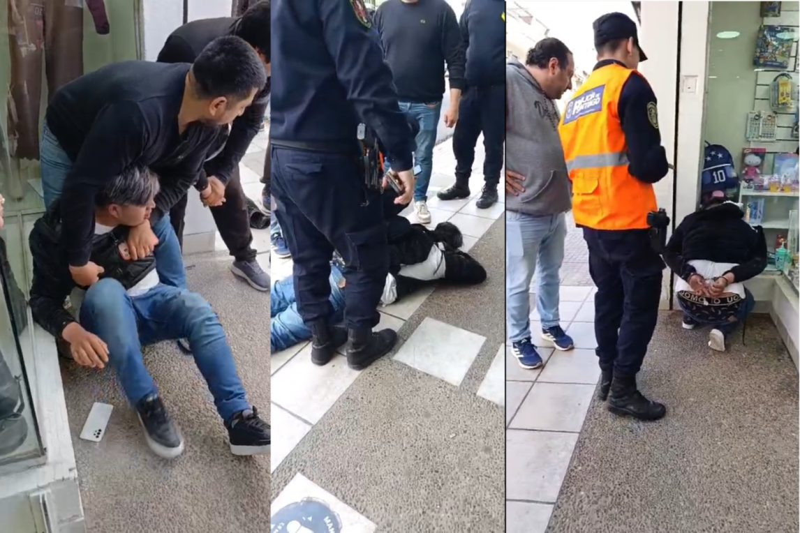 VIDEO. Retuvieron a un presunto ladrón acusado de robar una cadena de oro en pleno centro
