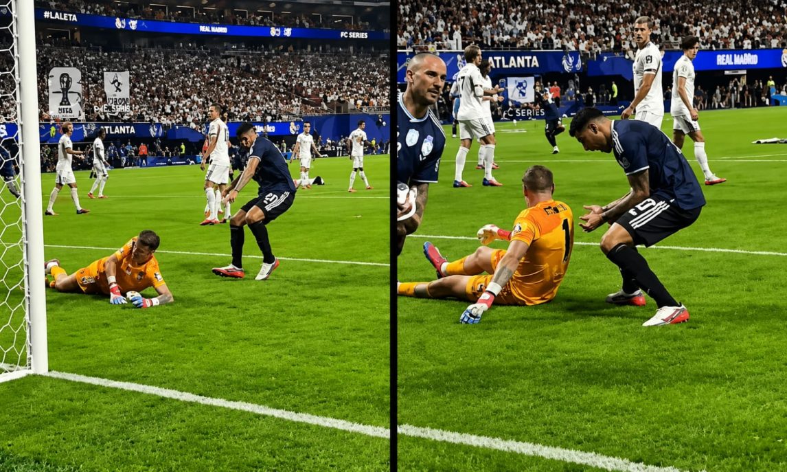 Cuti Romero celebró el gol de Enzo Fernández en la cara de Pickford