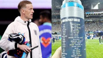 La curiosa botella de Pickford y la divertida reacción de Enzo Fernández: “Yo lo metía”