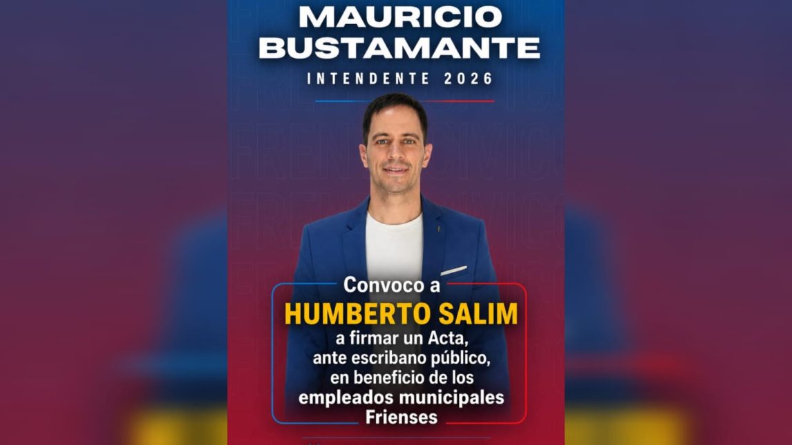 Frías: Bustamante desafió a Salim a firmar un compromiso público por aumentos, bonos y estabilidad laboral de municipales