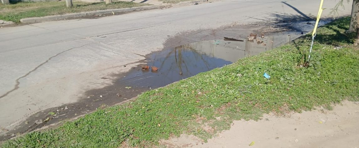 Vecinos del barrio Bosco III reclaman una solución urgente por la fuga de agua que daña la vereda y la calle