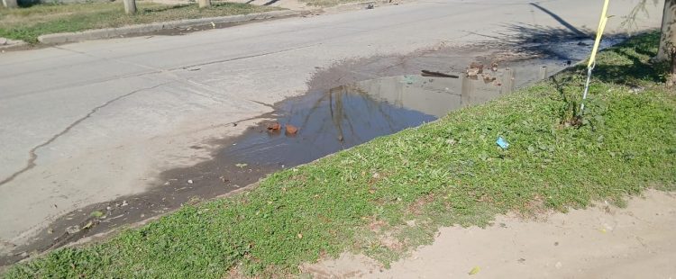 Vecinos del barrio Bosco III reclaman una solución urgente por la fuga de agua que daña la vereda y la calle