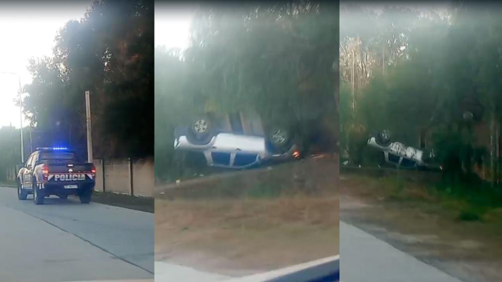 Maniobró para evitar chocar a un motociclista, volcó y resultó lesionado