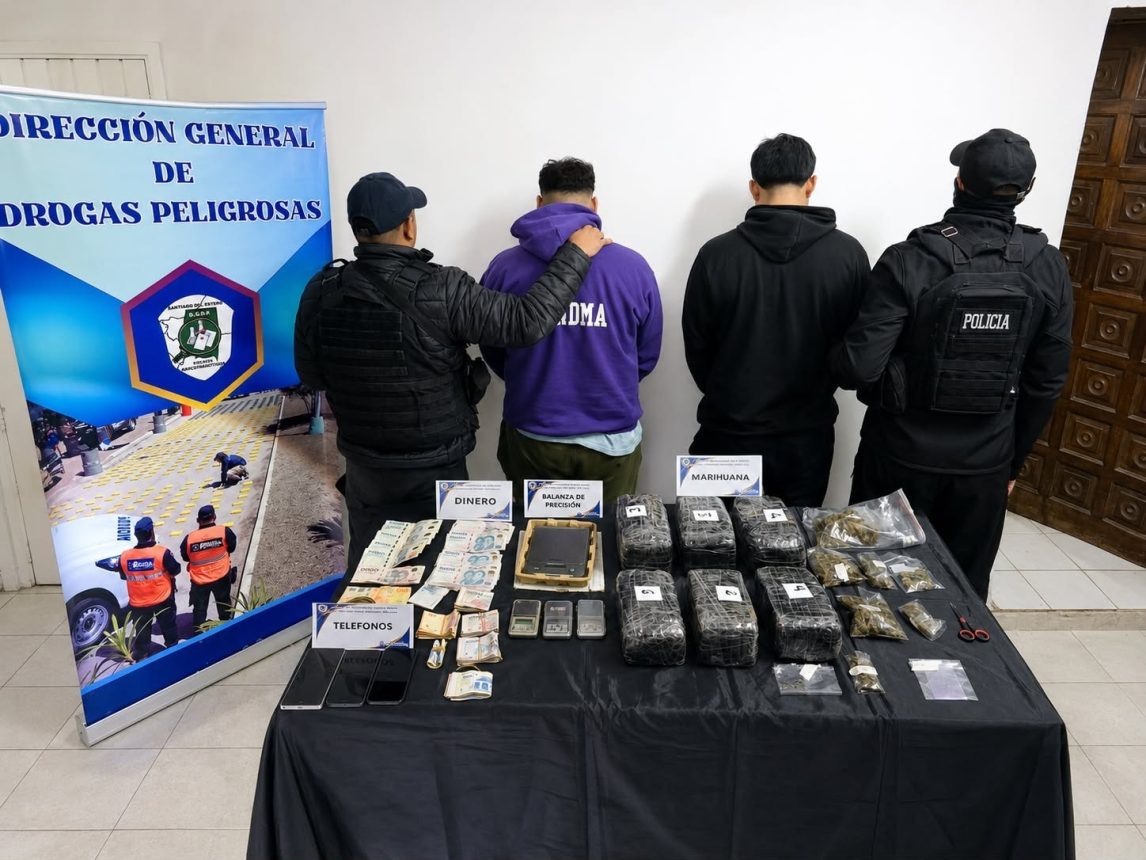 Desbaratan a una banda narco tras simultáneos allanamientos en Santiago Capital y Frías