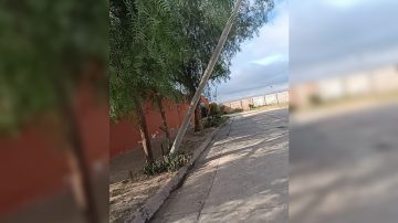 B° Campo Contreras: alertan por un poste a punto de caer