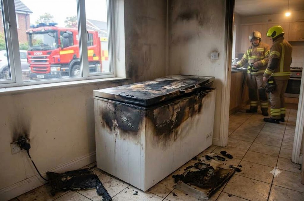 Un freezer sufrió un cortocircuito y provocó un incendio en una vivienda del barrio Villa del Carmen